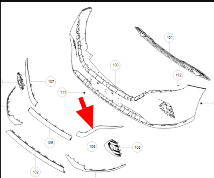 Молдинг переднего бампера левый Haval M6 2803105XKZ0YA