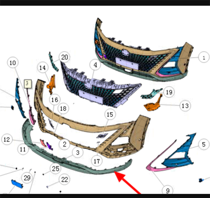 Бампер передний нижняя часть Changan Uni-T S202F2713011100